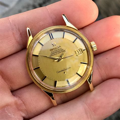 omega constellation 18kt yellow gold automatic men's watch|vintage omega constellation 18k gold.